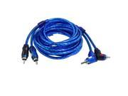 4.5M 14.7Ft Right Angle to Straight Male 2 RCA Cable Cord Blue
