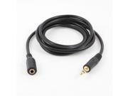 Black 3.5mm Stereo Audio Jack Male to Female Extension Cable Lead 1.48M