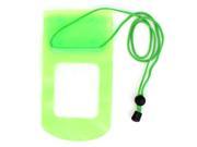 Green Plastic Water Resistant Bag Pouch Neck Strap for iPhone 3G 3GS 4 4G