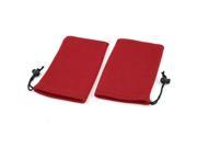 2 Pieces Red Mp3 Mp4 Cell Phone Mobilephone Mesh Pouch Bags