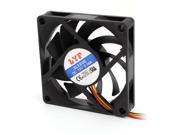 DC 12V 0.18A 70mm 3Pins Connector Cooling Fan Black for Computer Case CPU Cooler