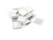 20 Pcs Aluminum Heatsinks Radiator Cooling Fin Cooler 28mmx28mmx6mm Silver Tone