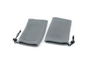 2 Pieces Dark Gray Mp3 Mp4 Cell Phone Mobilephone Mesh Pouch Bags