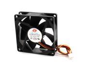 DC 12V 0.18A 2 Wire Connecting Black Plastic 7 Blade CPU Cooler Fan Heatsink