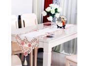 Vintage Flower Embroidery Table Runner Tassel Wedding Ornament Tea Rose 40x180cm