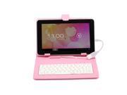 9 inch Folio Artificial Leather Tablet Protector Case Cover keyboard case for Universal Android Tablet PC (Pink)