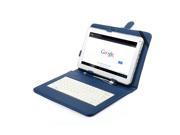 10.1 Inch Folio Artificial Leather Tablet Protector Case Cover Keyboard Case for Universal Android Tablet PC (Blue)