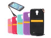 TPU PU Leather Case Cover With Card Holder Slot Hand Strap For Samsung galaxy S4