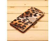4.7 Luxury Leopard Pattern PU Leather Wallet Flip Cover Case For iPhone 6 Yellow