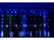 2.5M 168 LED Romantic Stars Curtain String Fairy Light for Party Wedding Xmas Blue