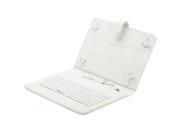 9 Inch Folio Artificial Leather Tablet Protector Case Cover Keyboard Case for Universal Android Tablet PC (white)