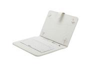 10 Inch Folio Artificial Leather Tablet Protector Case Cover Keyboard Case for Universal Android Tablet PC (white)