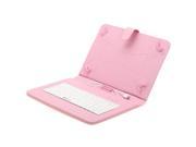 10 Inch Folio Artificial Leather Tablet Protector Case Cover Keyboard Case for Universal Android Tablet PC (Pink)