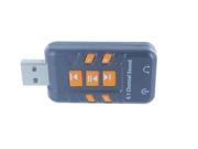 New Black USB External 8.1 Channel 3D Virtual Audio Sound Card Adapter PC