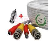 100ft CCTV BNC Video Power Cable DVR Surveillance Security Camera Wire Cord