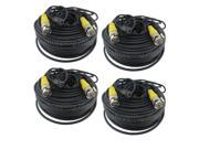 4x 100 ft security camera BNC video power cable CCTV DVR surveillance wire cord