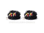 2 lot 100ft Security Camera Cable CCTV Video Power Wire BNC RCA Black Cord DVR
