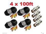Lot 4 x New 100ft BNC CCTV Video Power Cable CCD Security Camera DVR Wire Cord