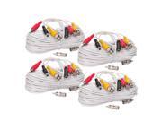 4x 100ft Audio Video Power CCTV AV Cable CCD Security Camera BNC RCA Wire b3j
