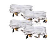 4x 50ft Video Power Extension Cable CCTV BNC RCA Security Camera Wire Cord b3e