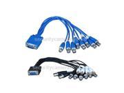 15 Pin VGA Male to 8 BNC Female RCA Connector Cable Plug for DVR System b2y