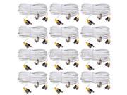 12x 50ft Security Camera BNC Video Power Cable DVR CCTV Surveillance Wire BGG