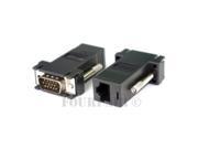 1 Pair 2 pcs VGA SVGA to RJ45 Video Extender Adapters HD15 to CAT5e CAT6 100