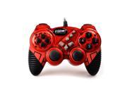 USB 2.0 Wired Gamepad Double Shock Joystick Joypad Game Controller for PC Laptop red