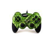 USB 2.0 Wired Gamepad Double Shock Joystick Joypad Game Controller for PC Laptop Green