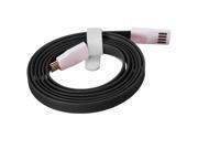 1.2M Magnet Flat 5 Pin Micro USB Data Charger Cable for Samsung S4 S3 HTC LG PC Mac desktop