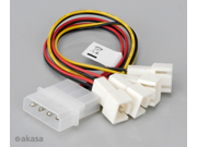 Akasa AK CB001 4 pin Molex to 4 x 3 pin Fan Socket Adaptor Cable