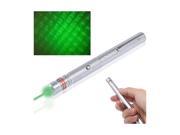 4mw 532nm Gypsophila Pattern Green Beam Laser Pointer Silver Pen Silver