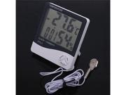 HTC 2 Digital LCD Temperature Thermometer Humidity Meter Clock Indoor Outdoor