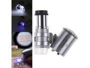 Pocket 60X LED Magnifying Glass Magnifiers Microscope for Jeweler Stamp Specimen
