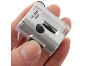 60X Pocket Jeweler Loupes Microscope Magnifier Glass Lens 9592 w UV LED Light Currency Detecting