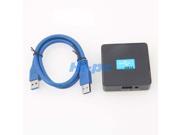Hi Speed USB3.0 Square Shape 4 Port Hub For PCs 5GMbps 900MA 0.8m Cable Black