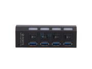 Usb 3.0 High Speed 4 Port Switch Hub For Pc 66Cm Cable Black Housing 5Gbps