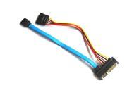New SATA 22 pin male to 7 pin SATA cable w 15 pin SATA female power cable wired for 3.3V 5 12 V drives and is 6 in length.