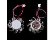 2 Pcs 35mm Clear Plastic VGA Graphic Card Cooling Fan Cooler for PC Computer