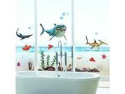 Oceanic sharks can remove wall stickers bathroom toilet decorates wall stickers XY8078