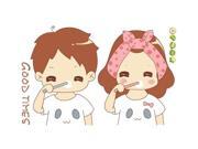 Can Remove Wall Stickers Cute Cartoon Doll Stickers Brushing Your Teeth The Bathroom Decorative Stickers Ay1021