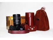Genuine real COW leather Camera case bag for Nikon D7100 with strap