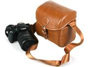 Westlinke PU Leather Professional Dslr Camera Bag Travel Case Photographer Shoulder Bags for Canon/nikon/Pentax/Sony Light Brown