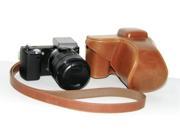 Westlinke Retro PU Leather Digital Camera Case Bag for Sony Camera Nex-5R Nex5R 18-55mm Brown