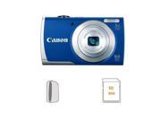 Canon PowerShot A2600 Digital Camera, Blue, Bundle w/8GB Card, Camera Case