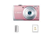 Canon PowerShot A2600 Digital Camera, Pink, Bundle w/8GB Card, Camera Case