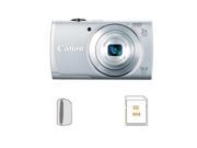 Canon PowerShot A2600 Digital Camera, Silver, Bundle w/8GB Card, Camera Case