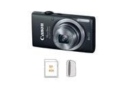 Canon PowerShot ELPH 115 IS Digital Camera, Black, Bundle w/Case, 8GB Card