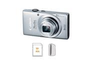 Canon PowerShot ELPH 115 IS Digital Camera, Silver, Bundle with Case, 8GB Card