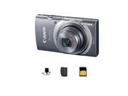 Canon PowerShot ELPH 140 IS Digital Camera, Gray With Basic Accessory Bundle